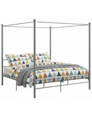 Szare metalowe łóżko rustykalne 180x200 cm - Aveiro w sklepie Edinos.pl