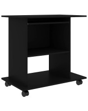 Czarne mobilne biurko z półkami - Mexo w sklepie Edinos.pl