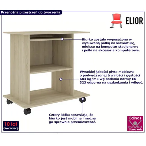 Mobilne biurko komputerowe sonoma Mexo