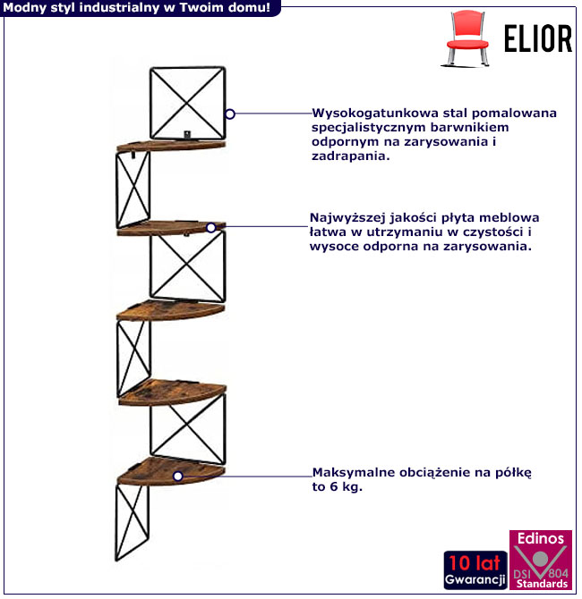 Industrialna półka narożna Uxis