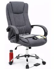 Szary tapicerowany biurowy ergonomiczny fotel obrotowy - Loko 2X w sklepie Edinos.pl