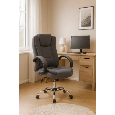 Szczegółowe zdjęcie nr 4 produktu Szary tapicerowany biurowy fotel obrotowy - Loko 2X