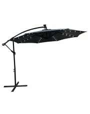 Ciemnoszary parasol do ogrodu z LED - Elerion w sklepie Edinos.pl
