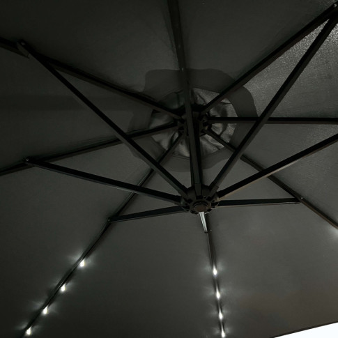 Ciemnoszary parasol z LED Elerion ciemnoszary