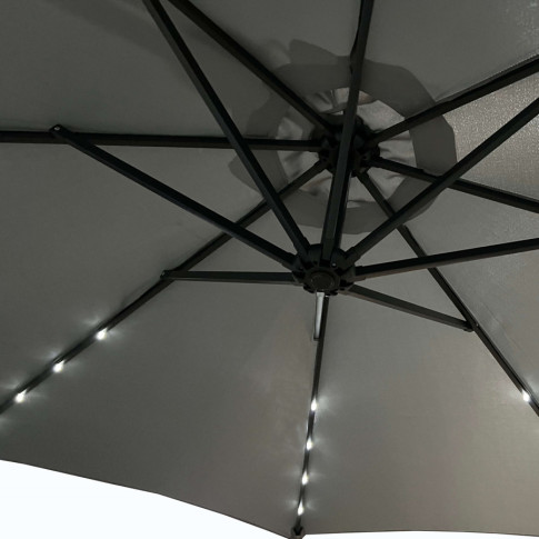 Parasol ogrodowy z oświetleniem LED Elerion jasnoszary