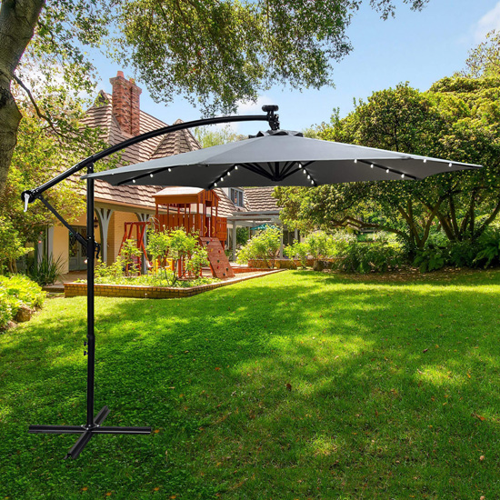 Wizualizacja parasola ogrodowego Elerion jasnoszary