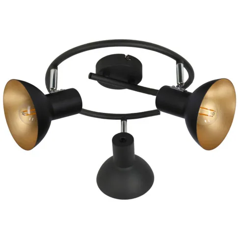 Zdjęcie produktu Potrójna metalowa lampa sufitowa do kuchni czarny + złoto - Z029-Lovigr.