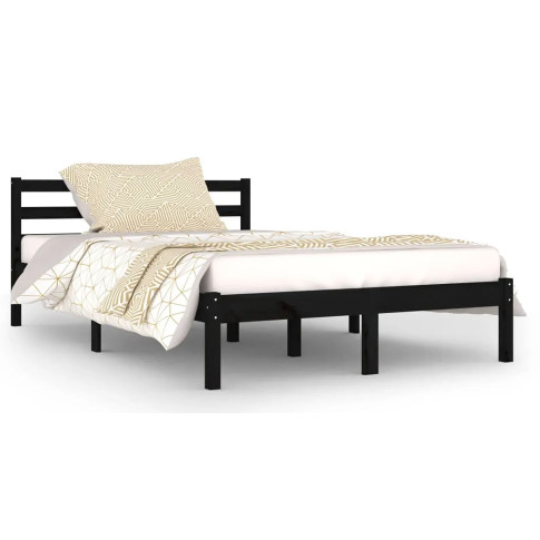 Zdjęcie produktu Czarne sosnowe łóżko do sypialni 120x200 cm - Lenar 4X.