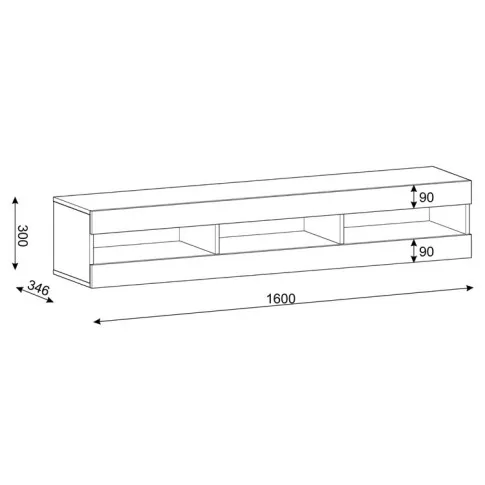wymiary szafki rtv wiszącej Sinto