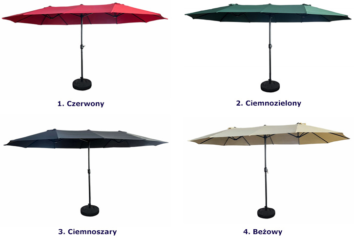 Kolory parasola ogrodowego Heberi