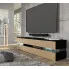 aranżacja z szafką pod TV czarny + dąb Divento
