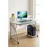 Białe biurko komputerowe z półkami na kółkach   Nina