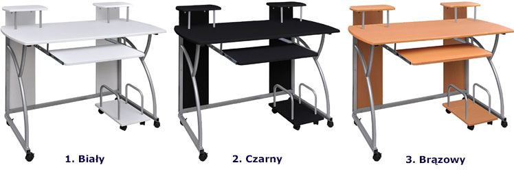 Białe biurko do pracy na kółkach Nina