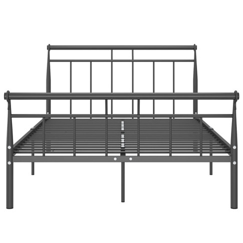 Czarne metalowe łóżko z zagłówkiem Keri