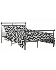 Czarne metalowe łóżko małżeńskie 180x200 cm - Ventano w sklepie Edinos.pl