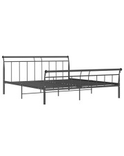 Czarne metalowe łóżko małżeńskie 200x200 cm - Keri