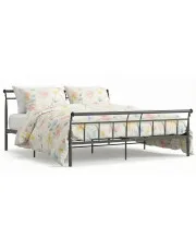 Czarne metalowe łóżko małżeńskie 200x200 cm - Ventano w sklepie Edinos.pl