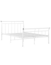 Białe metalowe łóżko małżeńskie 140x200 cm - Keri w sklepie Edinos.pl