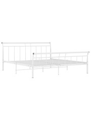 Białe metalowe łóżko małżeńskie 160x200 cm - Keri
