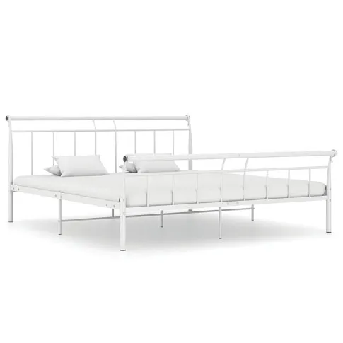 Białe metalowe łóżko Keri