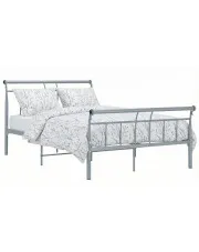 Szare metalowe łóżko loftowe 120x200 cm - Ventano w sklepie Edinos.pl