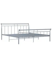 Szare metalowe łóżko małżeńskie 160x200 cm - Keri