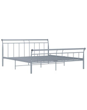 Szare metalowe łóżko małżeńskie 180x200 cm - Keri