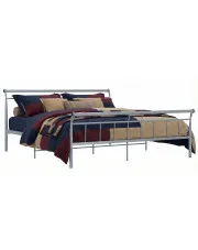 Szare metalowe łóżko małżeńskie 180x200 cm - Ventano w sklepie Edinos.pl