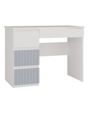 Lewostronne biurko z szufladami dla 6 latka, dla przedszkolaka biały + niebieski - Arsa 4X
