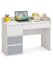 Lewostronne biurko z szufladami dla 6 latka, dla przedszkolaka biały + niebieski - Bano 4X w sklepie Edinos.pl