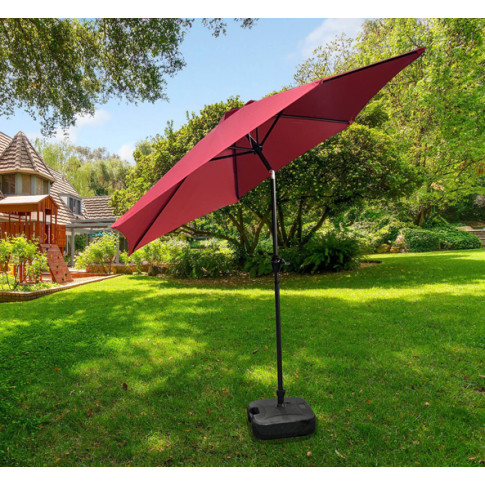 Prezentacja czerwonego parasola do ogrodu Łaross