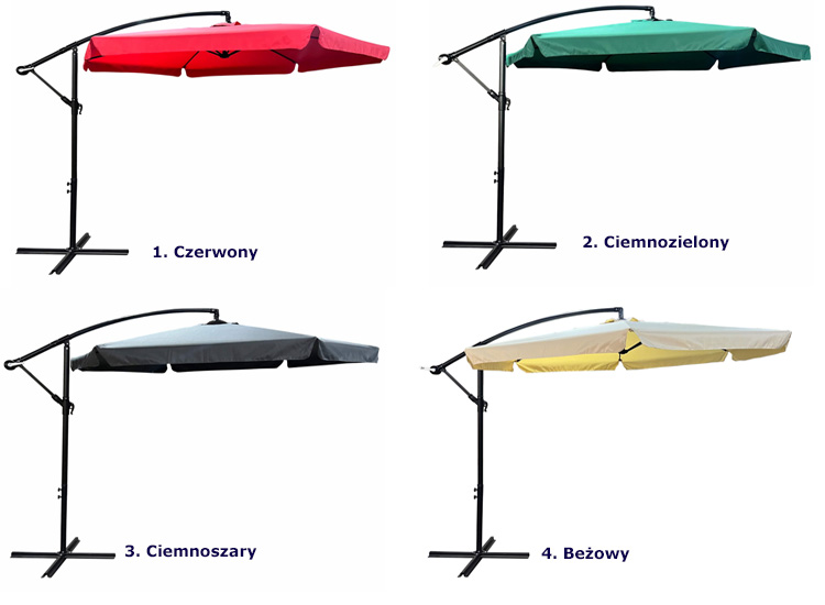 Kolory parasola ogrodowego Tulior