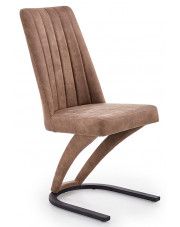 Krzesło tapicerowane Travor - brązowe w sklepie Edinos.pl