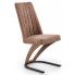 Zdjęcie produktu Brązowe tapicerowane krzesło na płozach - Travor.