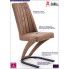 Fotografia Brązowe tapicerowane krzesło na płozach - Travor z kategorii Salon