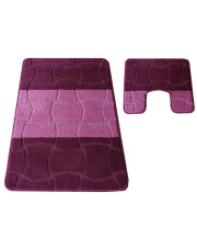 Nowoczesny fioletowy zestaw chodniczków łazienkowych - Loliko