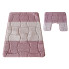 Nowoczesny różowy zestaw chodniczków łazienkowych - Loliko