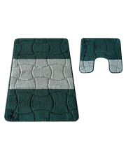 Elegancki zielony komplet dywaników łazienkowych - Loliko