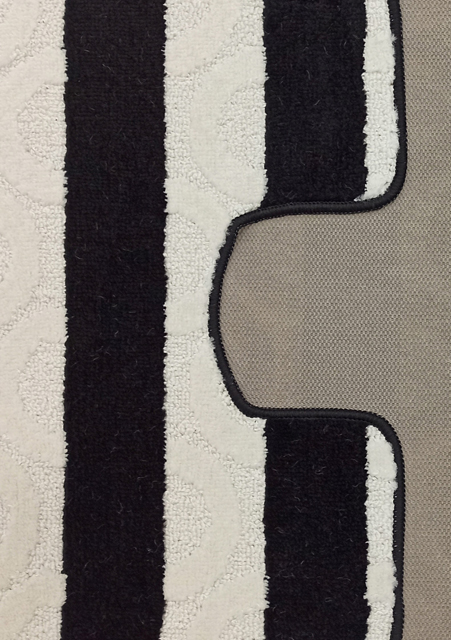 Komplet czarno białych dywaników do łazienki Cenric