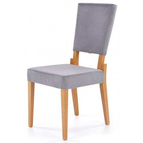 Zdjęcie produktu Krzesło drewniane tapicerowane Elton - popiel + dąb miodowy.