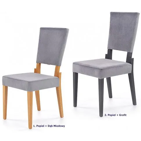 Szczegółowe zdjęcie nr 4 produktu Krzesło drewniane tapicerowane Elton - popiel + dąb miodowy