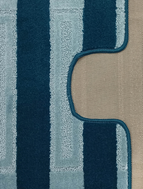 Zestaw niebieskich dywaników do łazienki Cenric