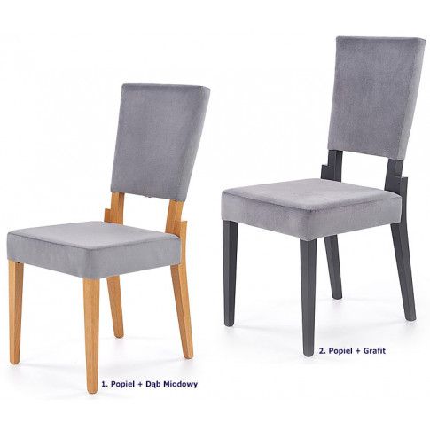Szczegółowe zdjęcie nr 5 produktu Tapicerowane krzesło drewniane Elton - popiel + grafit