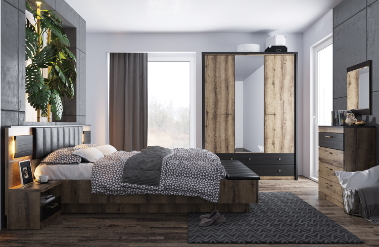 Wizualizacja wnętrza z zestawem mebli Fiordes