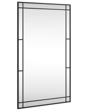 Prostokątne lustro w stylu loft z czarną ramą - Gromix 7X