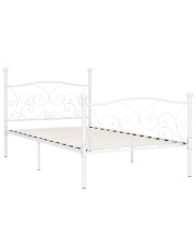 Białe metalowe łóżko pojedyncze 90x200 cm - Tulvos w sklepie Edinos.pl