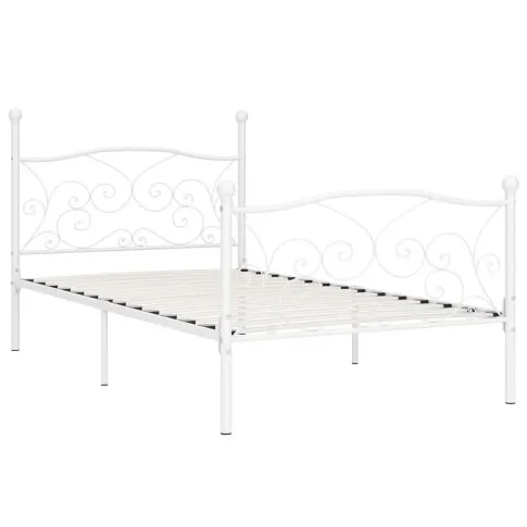 Białe metalowe łóżko Tulvos