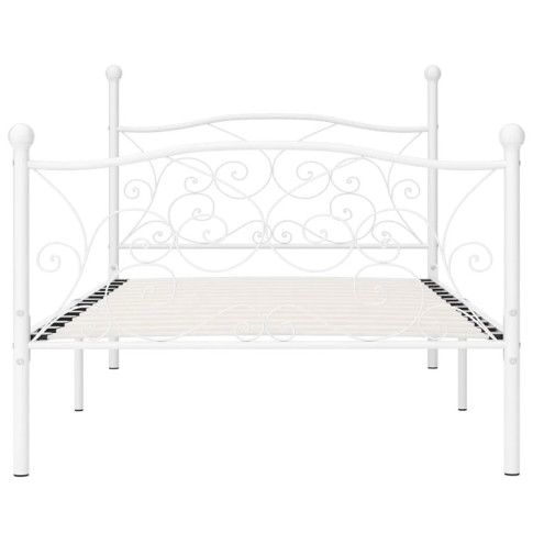 Białe loftowe łóżko metalowe Tulvos