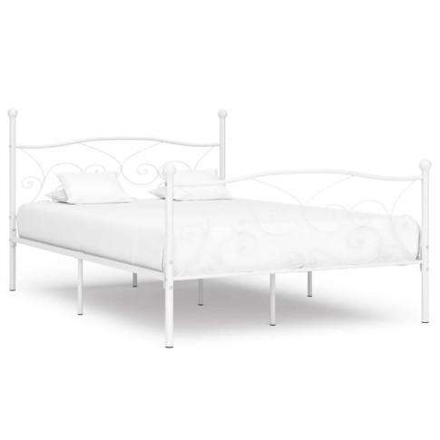 Białe łóżko z metalu Tulvos