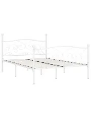 Białe metalowe łóżko rustykalne 140x200 cm - Tulvos w sklepie Edinos.pl